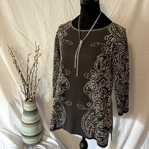 Like new sparkling 3/4 sleeve tunic. Ruby Rd Favorites, size S.